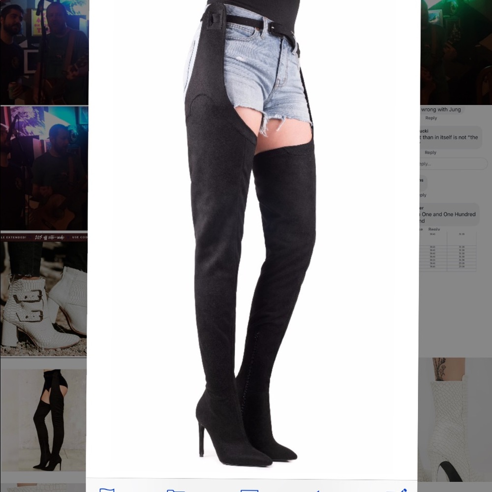 Jeffery Campbell black velvet Maven stiletto boot